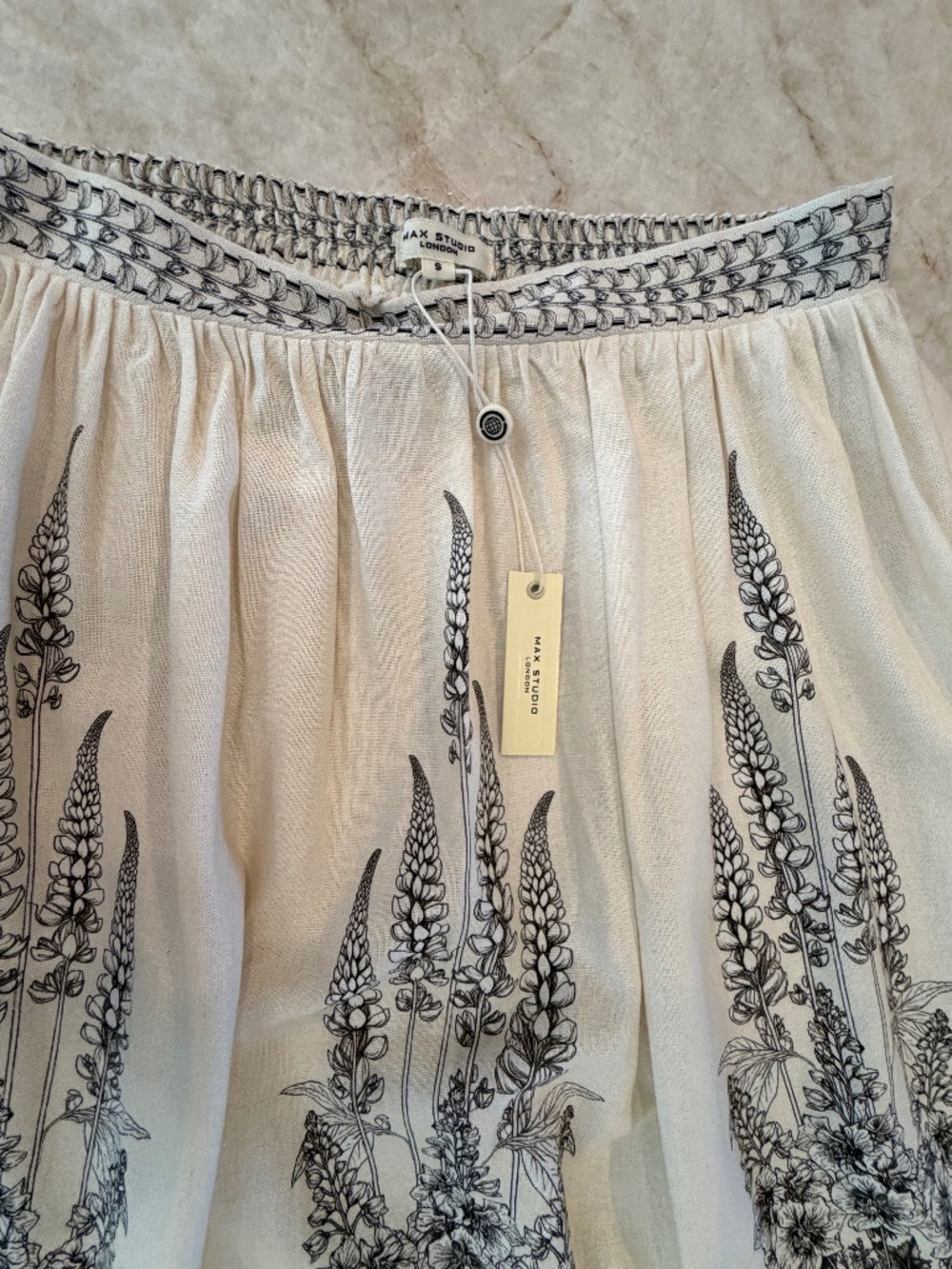 Max Studio London Floral Blanket Flowers Print Skirt Retail $278